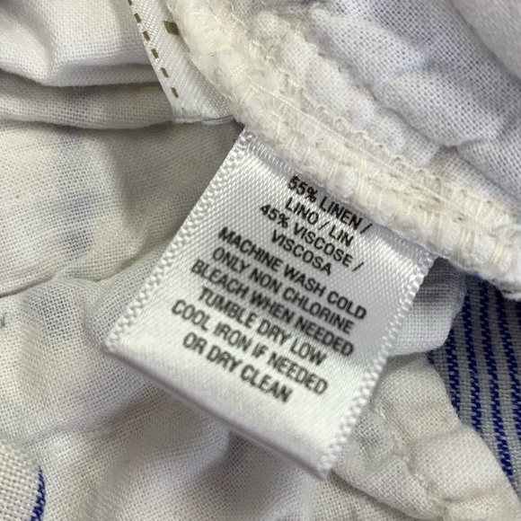 Ann Taylor LOFT White & Blue Striped Linen Blend Riviera Shorts size 4 - Picture 5 of 8